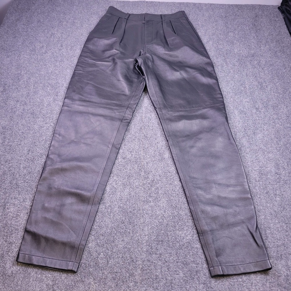Ralph Lauren Purple Label Rogers Lambskin Pants Womens 8 Black Leather $2,990